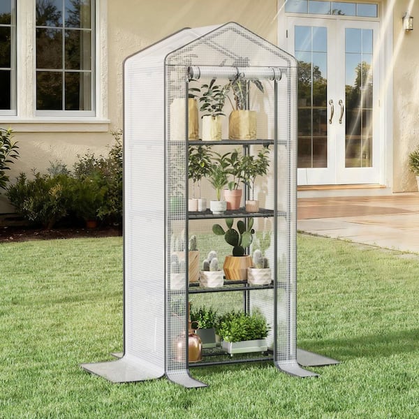 Patio Watcher 27 in. W x 19 in. D x 63 in. H Mini Greenhouse with