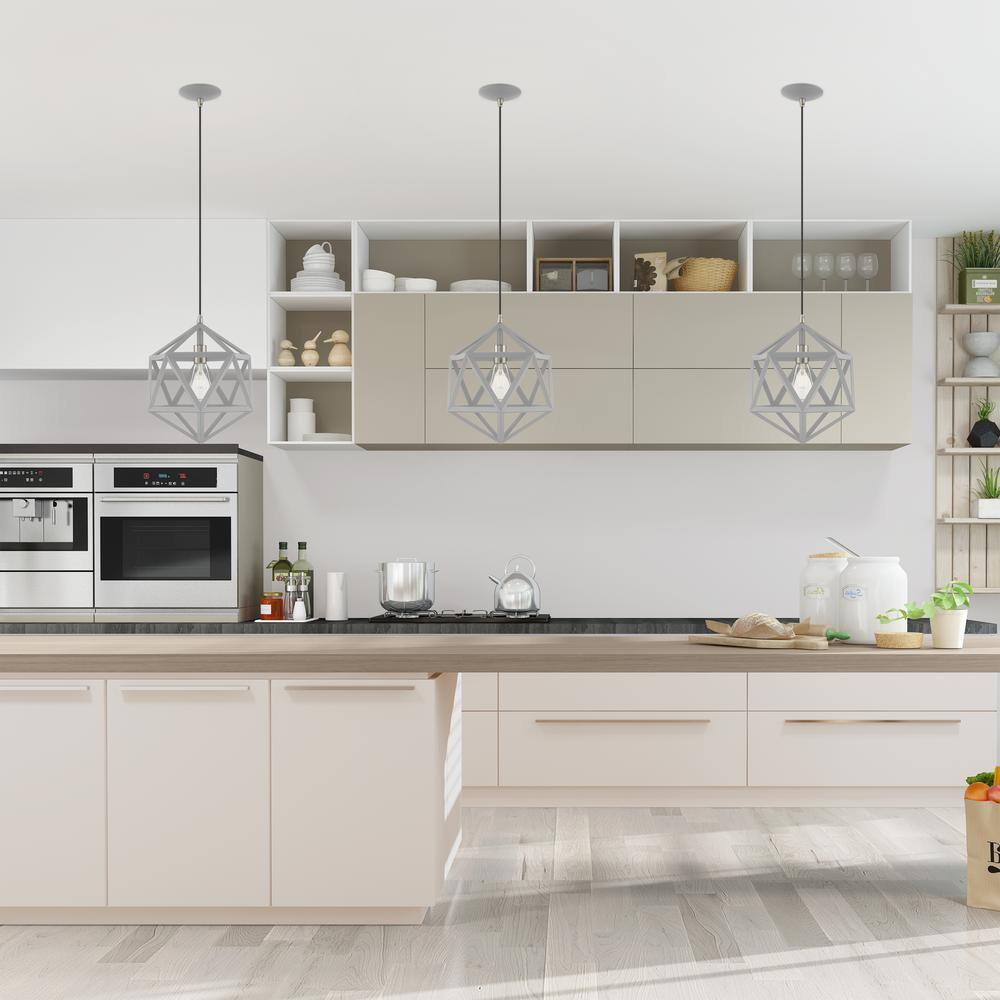 Nordic Gray Nickel Geometric Mini Pendant Light