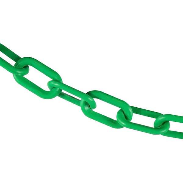 2 in. (#8, 51 mm) x 10 ft. Plastic Safety Chain in Green