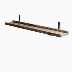 40 in. W x 6 in. D Carbonized Black Floating Shelves, Decorative Wall Shelf (Set of 2)