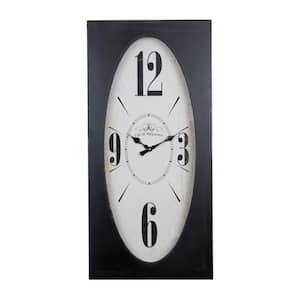 Speakeasy Spokes Distressed Brown Rectangle Wall Clock