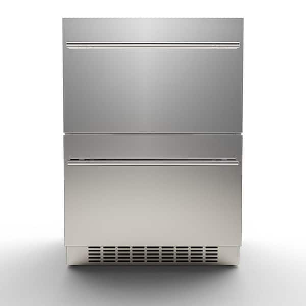 Transcend 24 in. 5.4 cu. ft. Freestanding or Built-In Indoor Dual Drawer Refrigerator in Stainless Steel