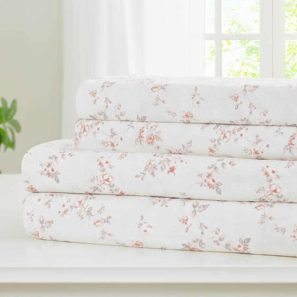 Twin Pink Floral Microfiber Deep Pocket Sheet Set