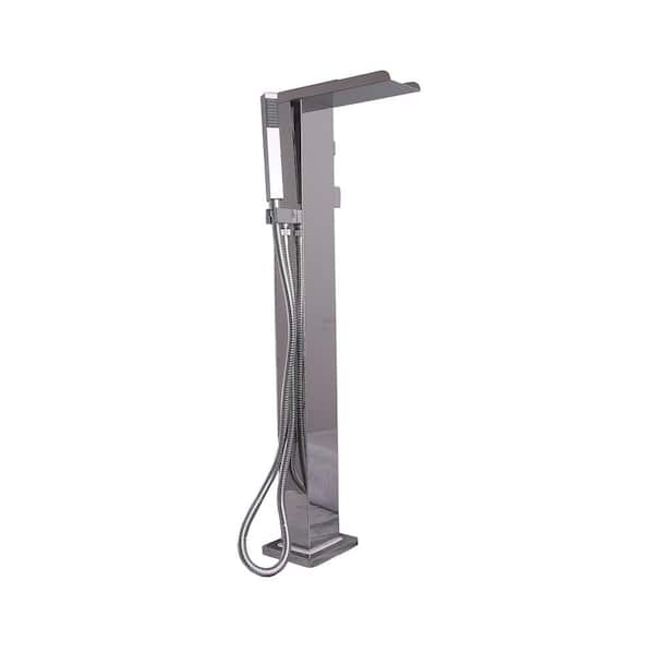 Coomera Single-Handle Freestanding Tub Faucet with Hand Shower in Polished Stainless