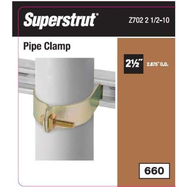 2-1/2 in. Pipe Strap - Strut Fitting - Gold Galvanized (Z702 2 1/2-10)