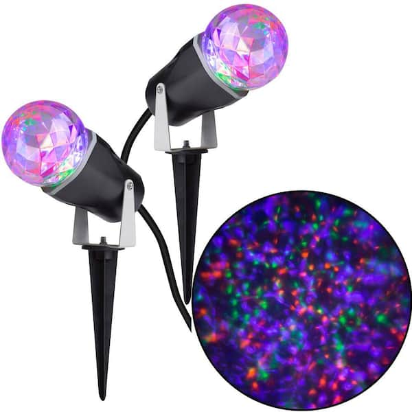 Gemmy 10.24 in. Projection Kaleidoscope LED POG Light Stake (2-Pack)