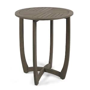 Carina Gray Round Wood Outdoor Patio Bistro Table