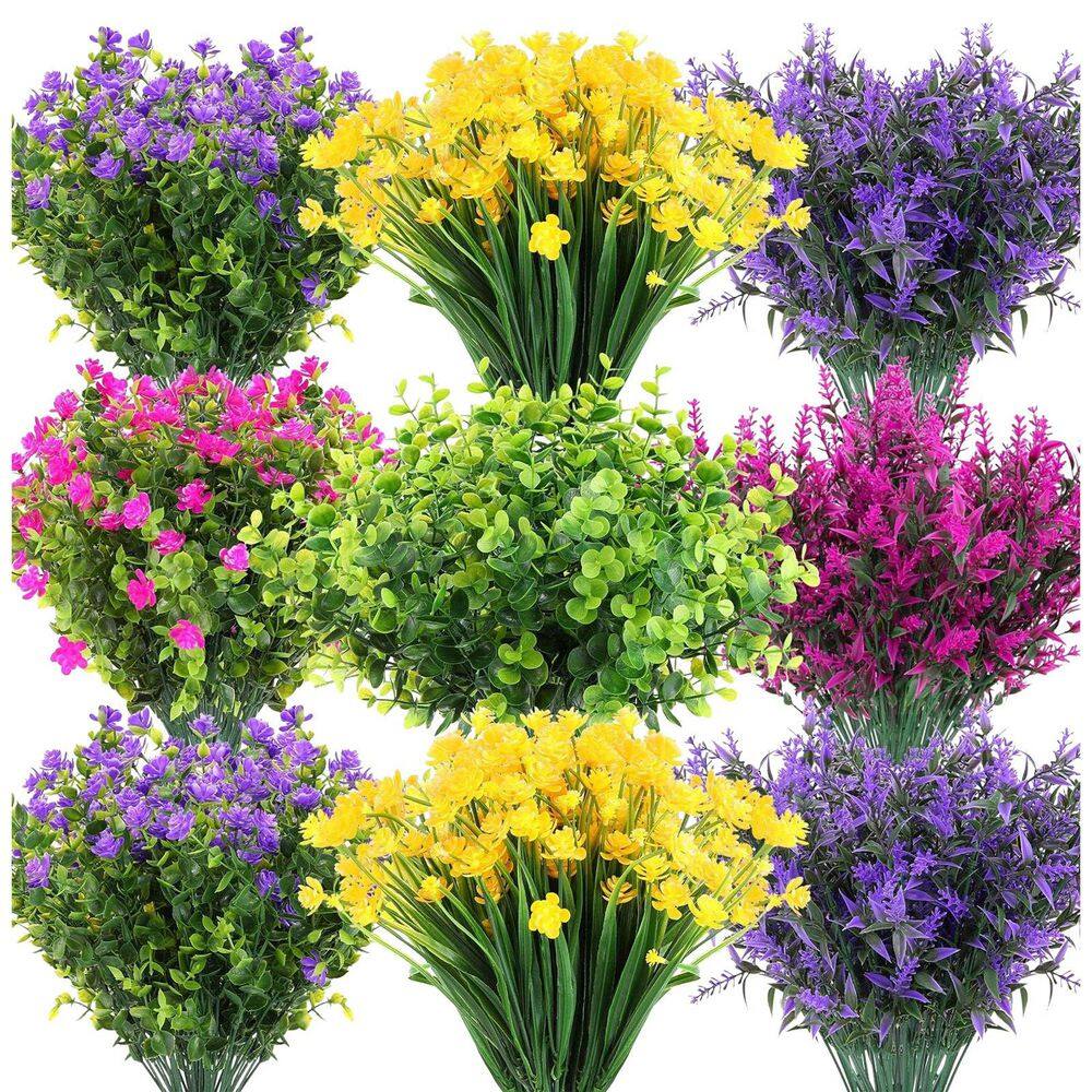 Fall Color Boxwood 2.7 in. 24-Pack Artificial Fall Flowers Shrub Classic Style Mixed Color ...