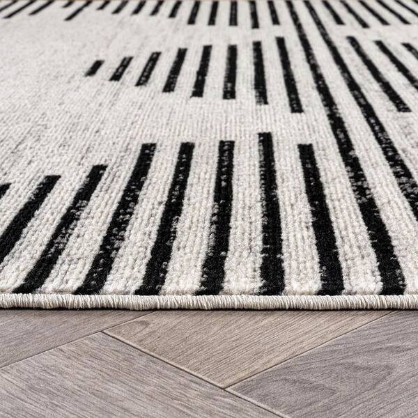 Modern Abstract Area Rug for Living Room, Bedroom, or Entryway 4 ft. x 6 ft. Cream