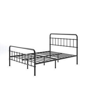 Zinus Florence Metalen Bed 140 X 190 Cm - Zwart Met Hoofdeinde En Voeteneinde