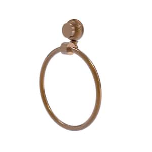 Venus Collection Towel Ring with Twist Accent in Brushed Bronze