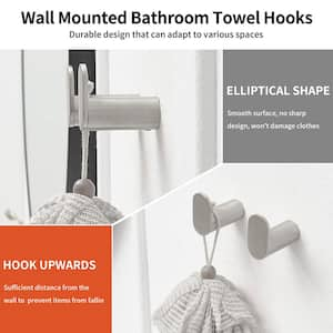 5-Piece Bath Hardware Set with Towel Bar Towel Hook Toilet Paper Holder in Brushed Nickel