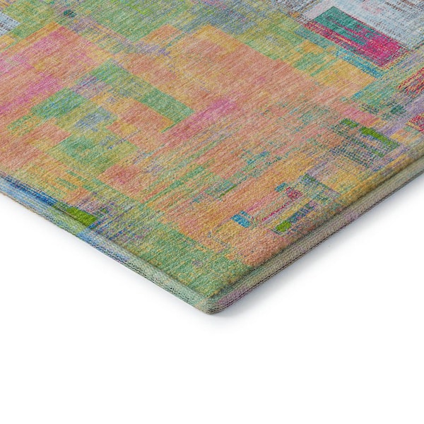 Mayfield Premium Machine Washable Abstract AMF1338 Pink 8 ft. x 10 ft. Area Rug