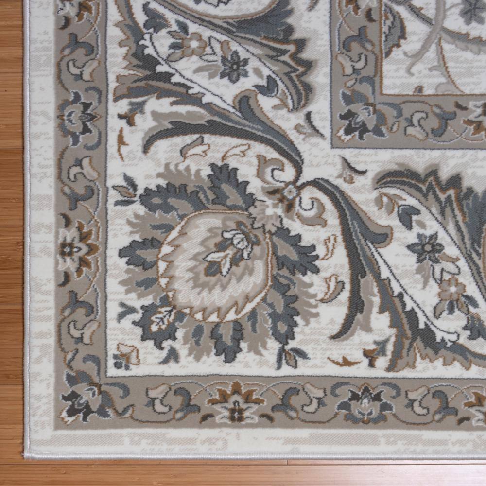 Ivory and Gray Tufted Synthetic 8' x 10' Area Rug