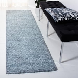 Abstract Blue 2 ft. x 4 ft. Striped Diamonds Area Rug