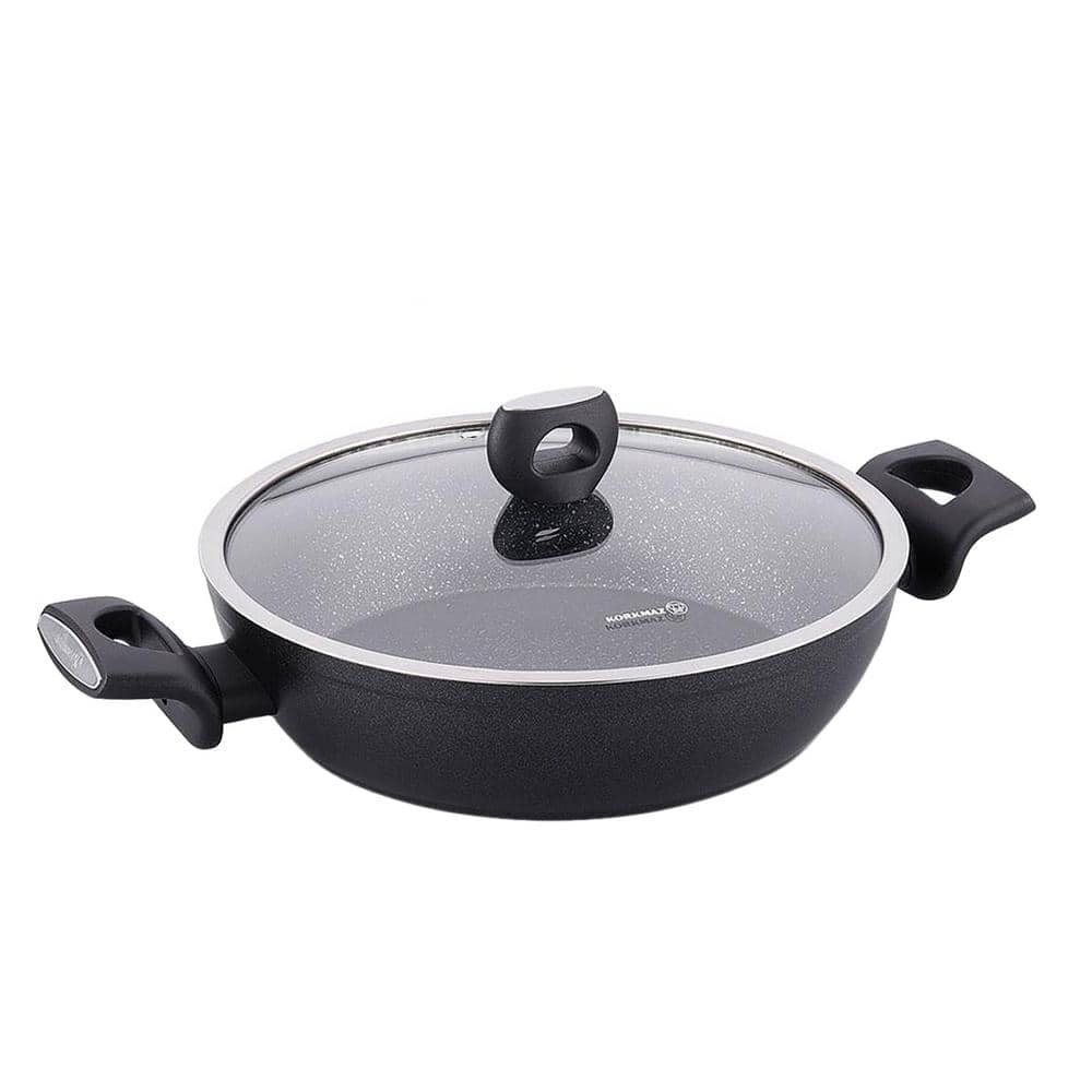 Korkmaz Nora 7-Piece Black Aluminum Nonstick Cookware Set