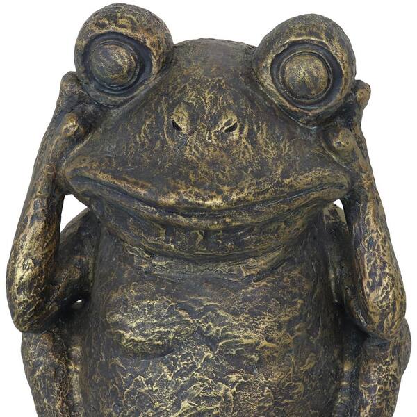 12.5 in. x 10 in. Original Zen Yoga Frog Figurine Outdoor Statue,Garden Decor Sculptures,Unique Gift Idea