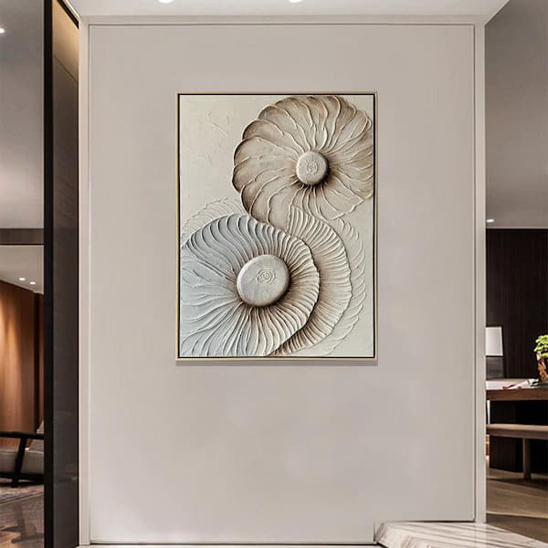 "Equilibrium" Framed Abstract Wall Art Print Hand Painted 48 in. x 36 in.