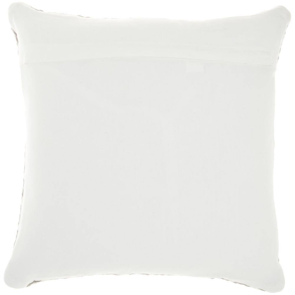 Gray and Ivory Geometric Embroidered 18" Square Throw Pillow