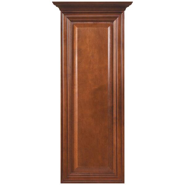 MasterBath Raised Panel 12 in. W Wall Hutch Cabinet in Cognac