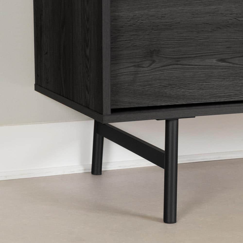 Gray Oak 75" TV Stand with Cabinet and Storage Shelves