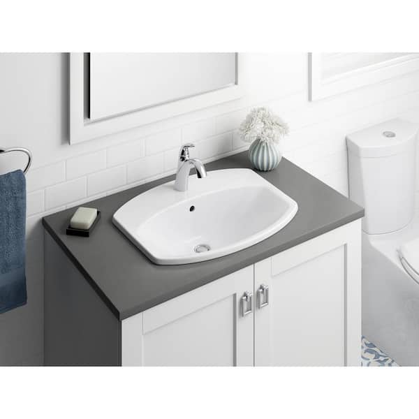 Cimarron 22-3/4 in. Drop-In Vitreous China Bathroom Sink in White