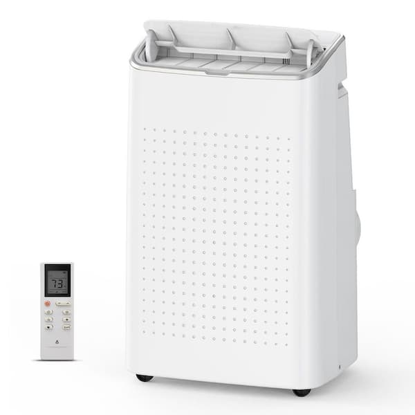 115V 9,300 BTU (14,000 BTU ASHRAE) Portable Air Conditioner Cools 700 sq. ft. with Dehumidifier and Remote in White Top