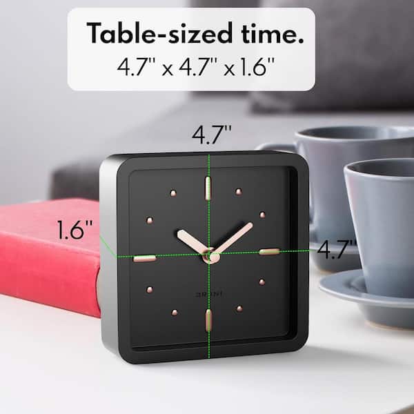 Afoxsos Modern Mid Century Desk and Shelf Clock, Battery Operated