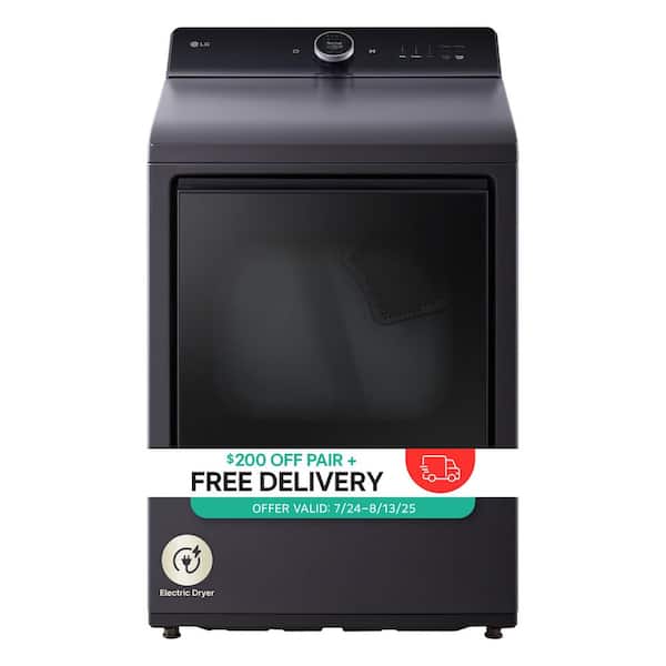 7.3 cu. ft. Vented SMART Electric Dryer in Matte Black with EasyLoad Door, TurboSteam and Sensor Dry Technology