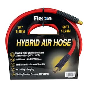 1/4 in. x 50 ft. Hybrid Air Hose with Solid MNPT Fittings