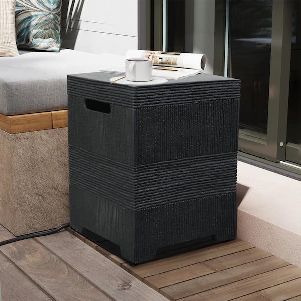 16'' Square Magnesium Oxide Outdoor Propane Tank Cover in Dark Gray