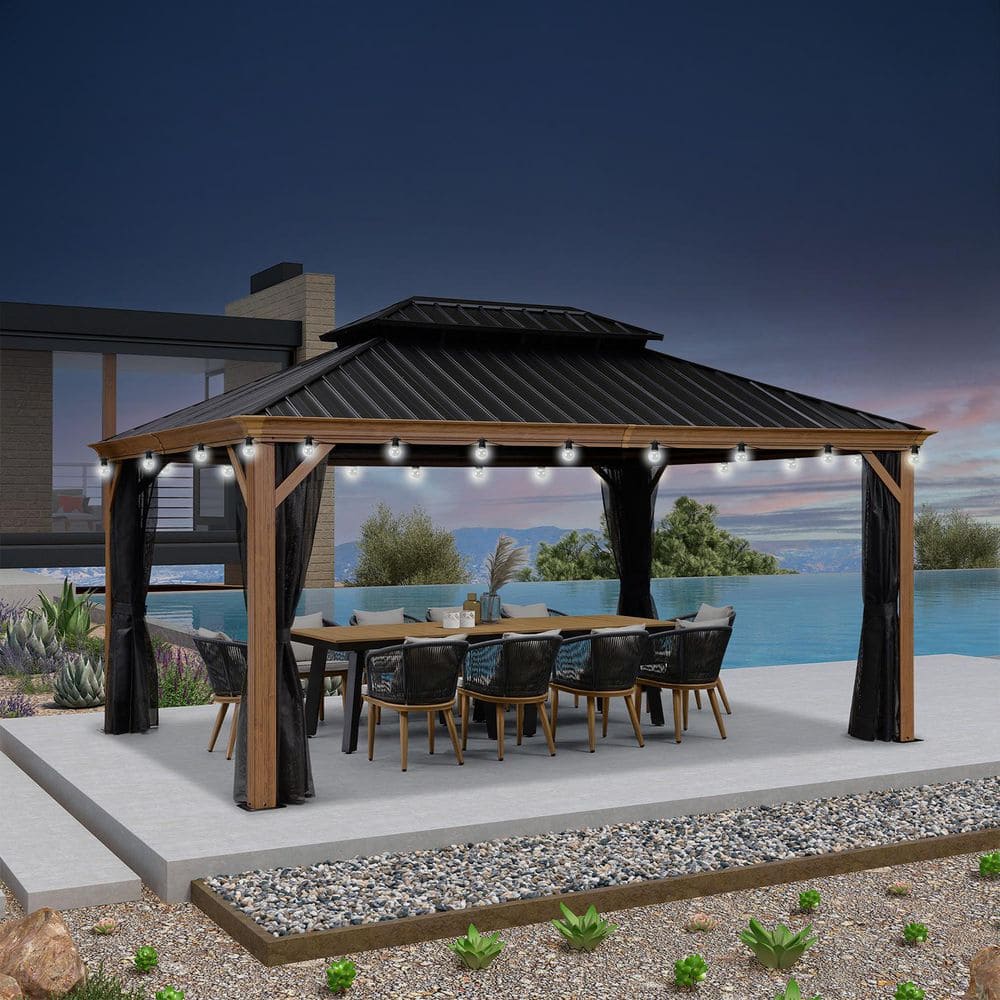 Reviews for PURPLE LEAF 12ft.x 16 ft Wood Grain Luxury Aluminum