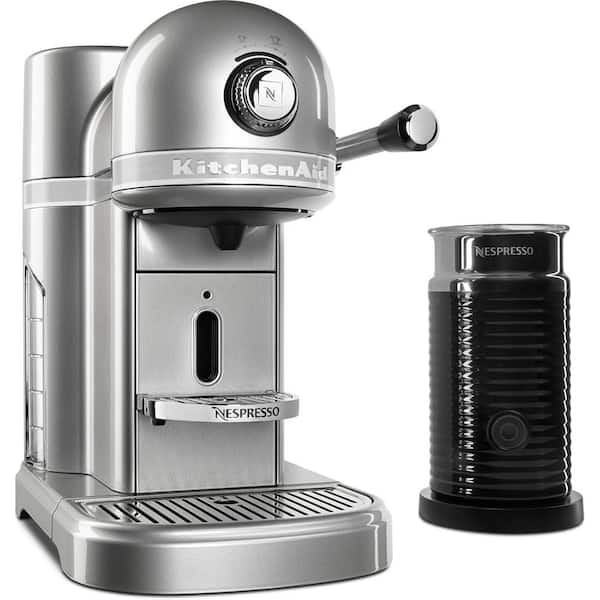 KitchenAid Nespresso 5-Cup Sugar Pearl Silver Drip Espresso Machine with Milk Frother