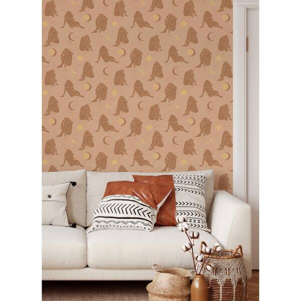 NuWallpaper Navy Gold Cat Nap Vinyl Matte Peel and Stick Wallpaper