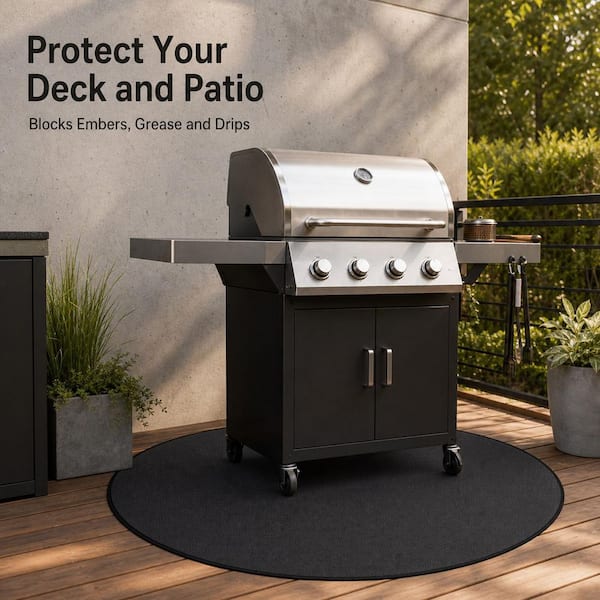 42 in. Fire Pit Mat with 4-Layer Double-Sided Fireproof for Solo Stove Bonfire, Deck, Patio, BBQ, and Indoor Fireplace