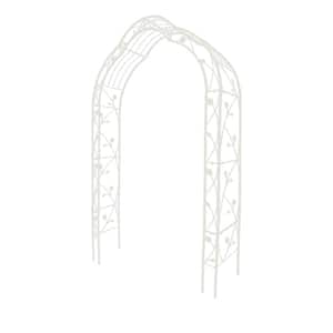 98 .4 in. Metal Garden Arch Trellis, White