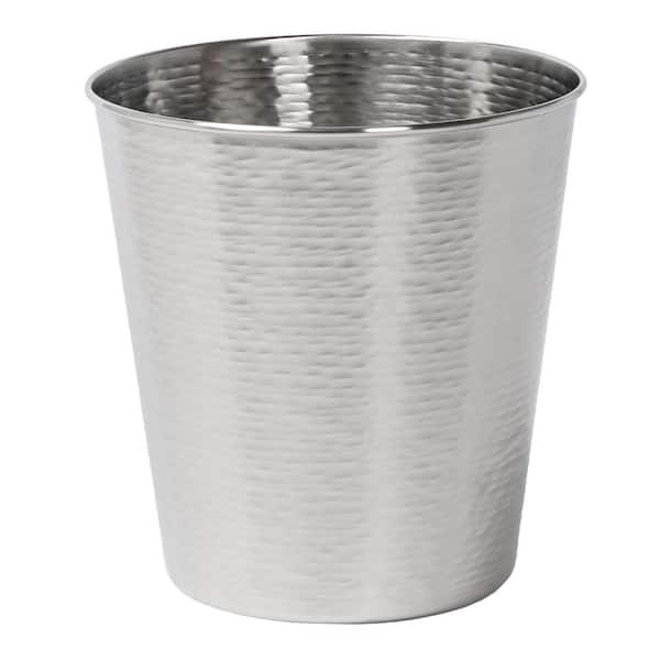 Remi Modern Classic Textured Steel 2 Gal. Wastebasket, Brushed Steel