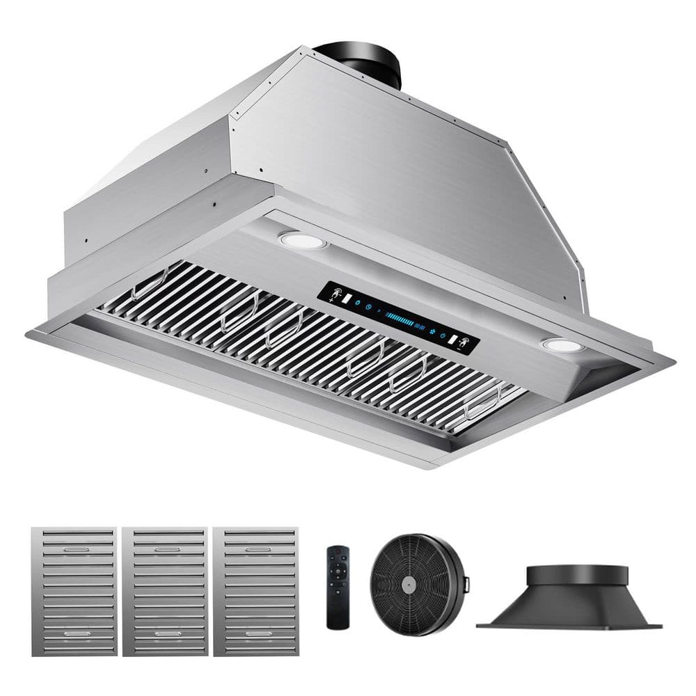 42 in. 900 CFM Convertible Ductless to Ducted Insert Range Hood in Stainless Steel with Touch,Gesture and Remote Control price history on PriceWatchPro