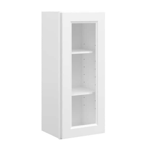 15 in. W x 12 in. D x 36 in. H in Traditional White Plywood Ready to Assemble Wall Cabinets with Shelf without Glass