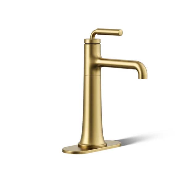 KOHLER Tone Single-Handle Single-Hole Bathroom Faucet in Vibrant Brushed Moderne Brass