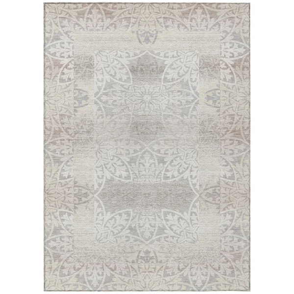Chantille Machine Washable Indoor/Outdoor Abstract ACN2916 Ivory 9 ft. x 12 ft. Area Rug