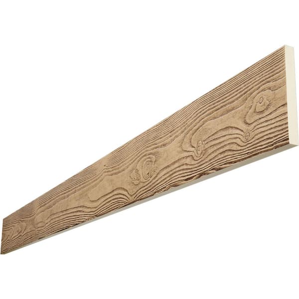 Ekena Millwork Endurathane 1 in. H x 8 in. W x 8 ft. L Sandblasted Buttercream Faux Wood Beam Plank