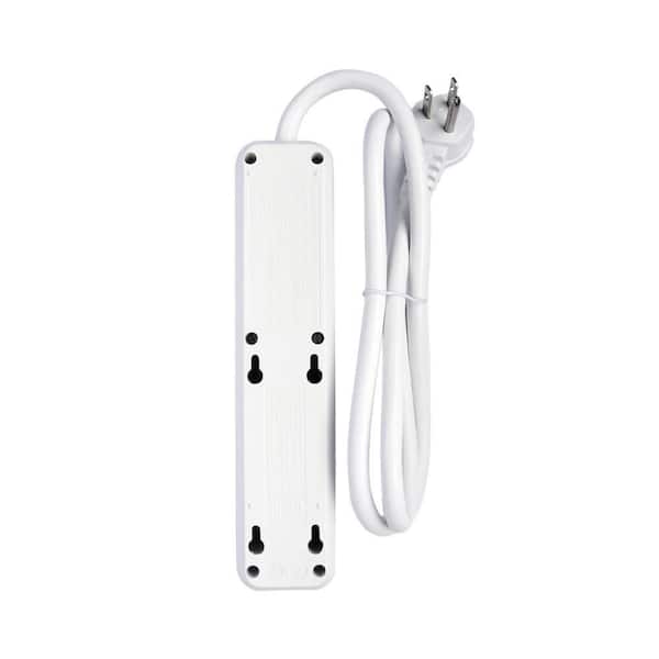 Unbranded - 4-Outlet Power Strip Surge Protector with 3 ft. Cord (4-Pack)