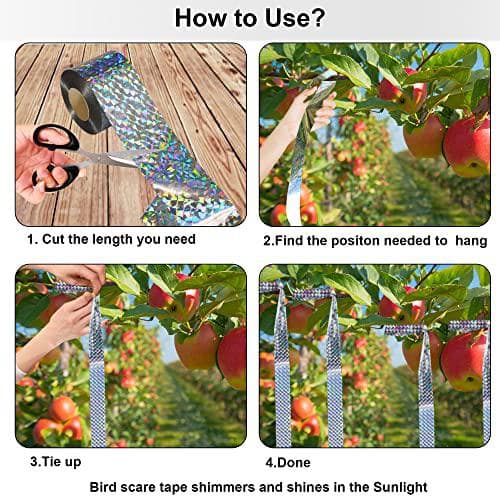 Aspectek 200 ft. Double Sided Holographic Bird Scare Ribbon Tape HR1961 -  The Home Depot