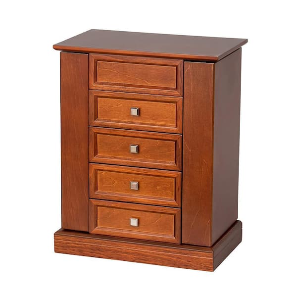 Thea Wooden Jewelry Box in Walnut Finish