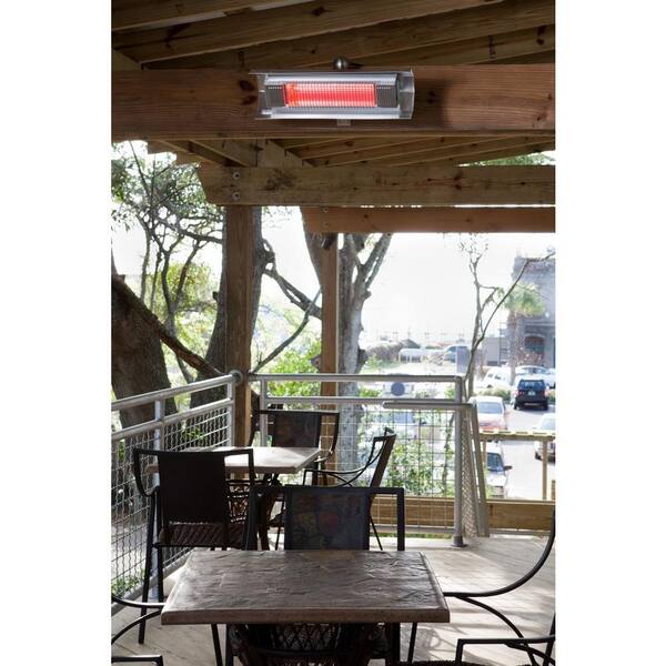 Fire Sense 1 500 Watt Stainless Steel Wall Mounted Infrared Electric Patio Heater 02110 The Home Depot