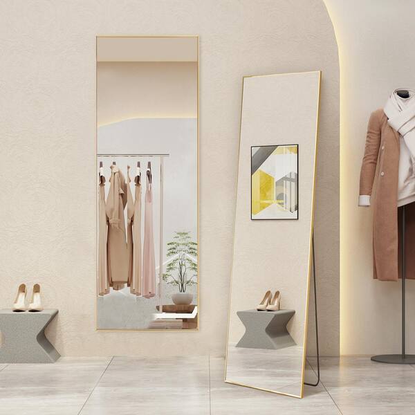 FIRNEWST 16 in. W x 59 in. H Aluminium Alloy Frame Gold Full Body Floor