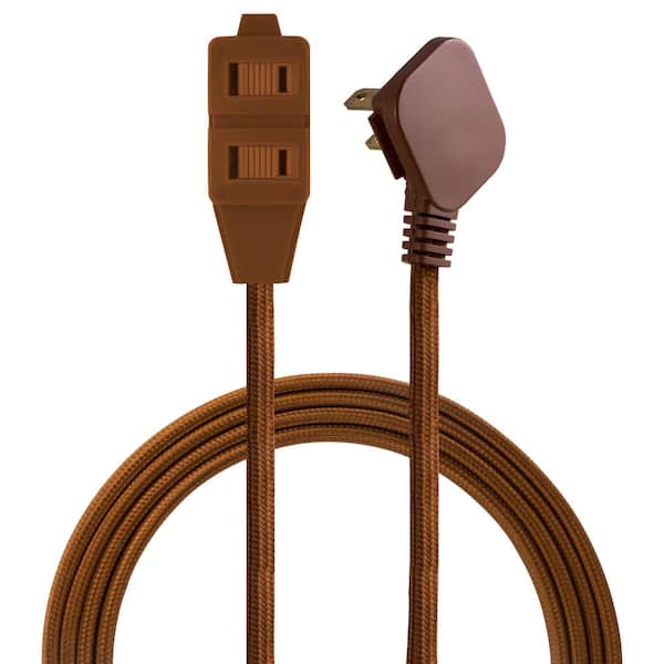 Cordinate 8 ft. 3 Polarized Outlet Basic Extension Cord, Brown