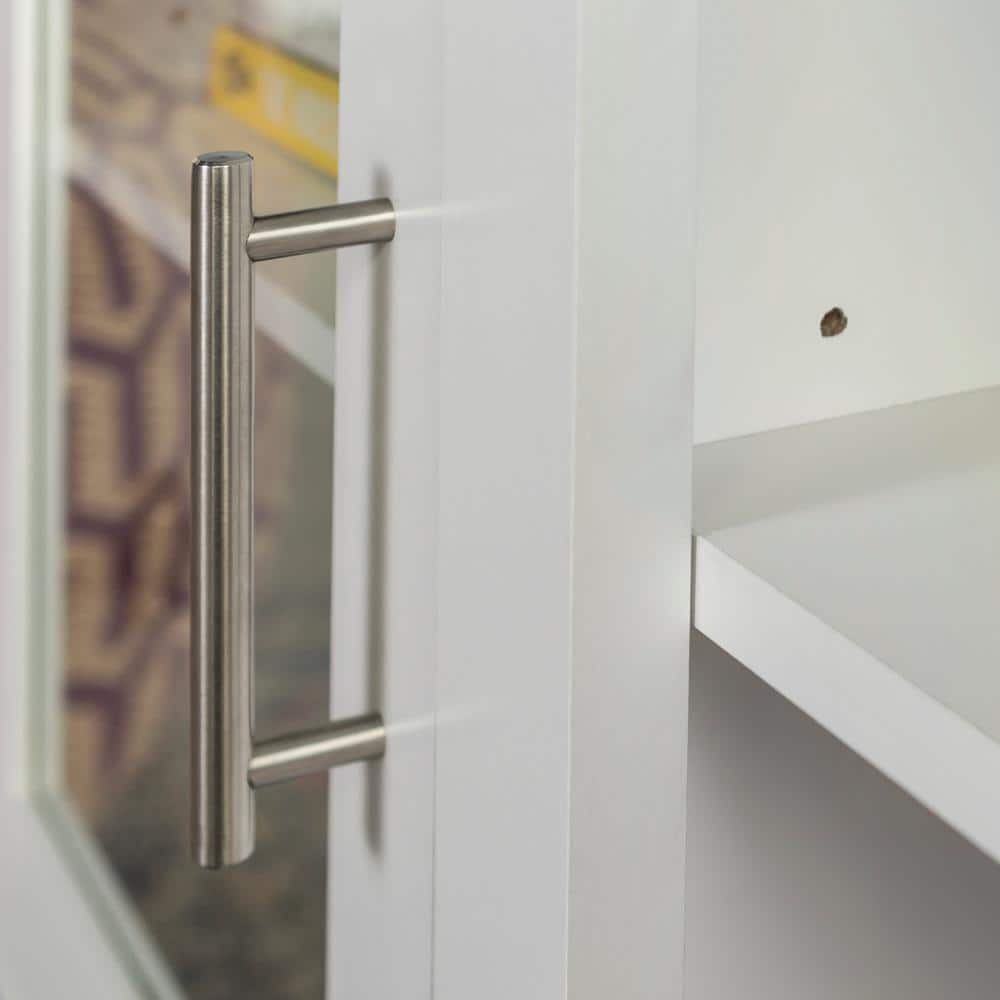Modern 52" White Wood TV Console with Metal Accents