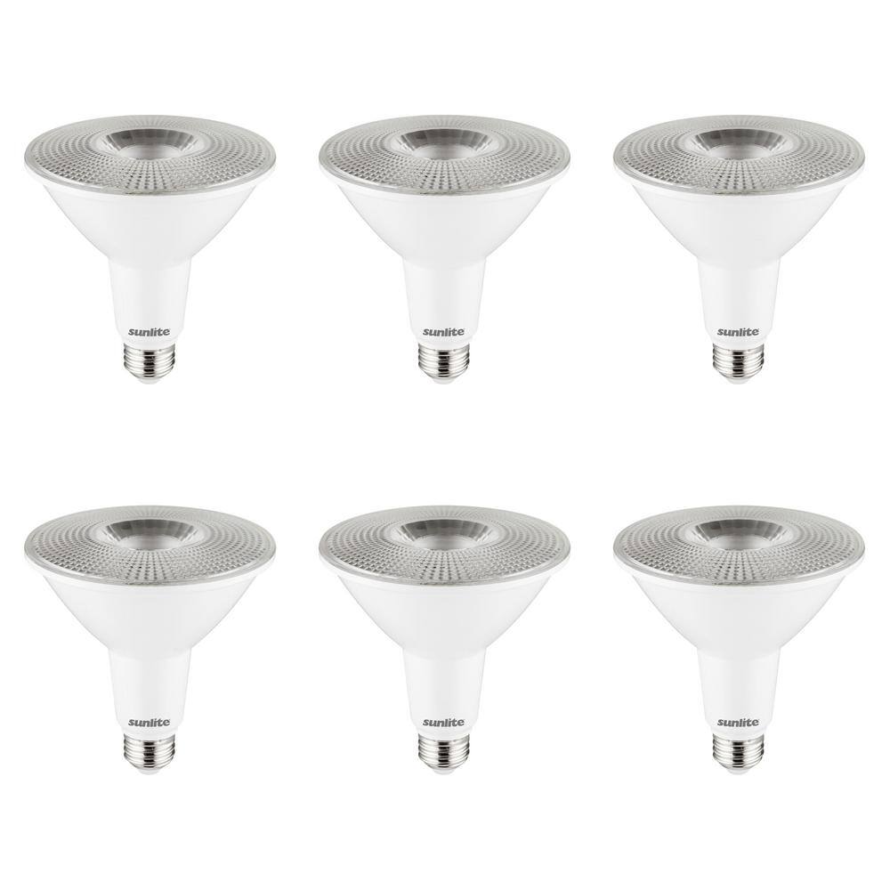 White Dimmable LED PAR38 Flood Light Bulbs, 6-Pack